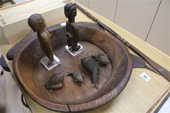 A quantity of mixed tribal art from India and West Africa